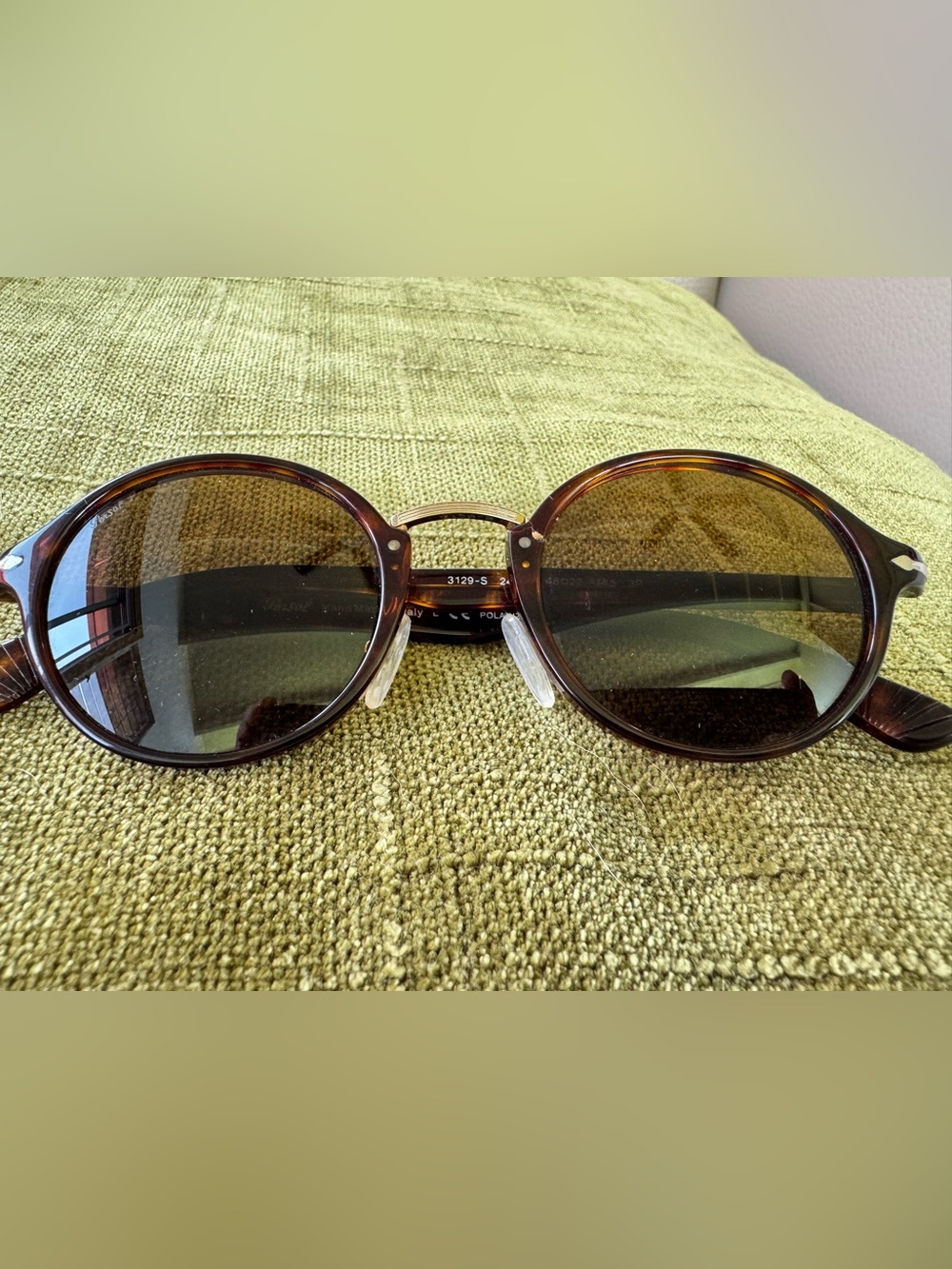 Persol 3129s Round Tortoiseshell Sunglasses Brown Lenses Made in Italy